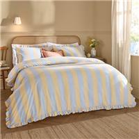 Wylder Nature Birdie Stripe Polycotton Duvet Cover & Pillowcase Set