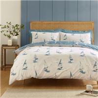 Catherine Lansfield Salcombe Boats Polycotton Duvet Cover & Pillowcase Set
