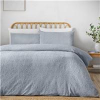 Catherine Lansfield Crinkle Seersucker Duvet Cover & Pillowcase Set
