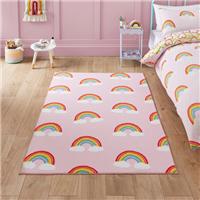 Catherine Lansfield Kids Rainbow Hearts Rug