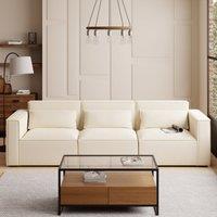 Modular Arne Natural Luna Fabric 3 Seater Sofa Cream