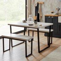 Vixen Rectangular Dining Table with 2 Benches