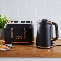 Dunelm Black Kettle and Toaster Set Black