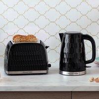 Black Honeycomb Kettle and Toaster Set Black