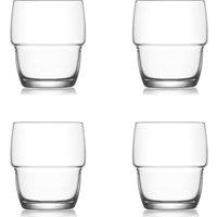 Set of 4 Stacking Tumbler Glasses Clear
