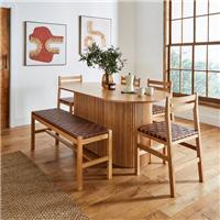 Amari 6 Seater Oval Dining Table with Amari Bench & 4 Chairs