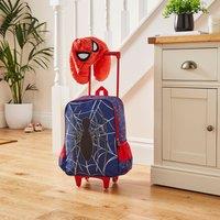 Kids Spiderman Backpack and Travel Pillow Red/Blue