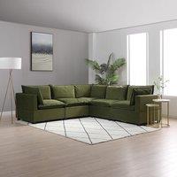 Moda Corner Modular Sofa, Olive Velvet Green