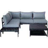 Elements Black Modular 4 Seater Corner Sofa Set with Coffee and Side Tables