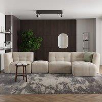 Modular Squish Natural Tonal Chenille Large Corner Sofa Tonal Chenille Natural