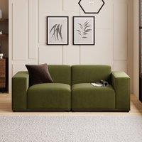 Modular Cruz Olive Velvet 2 Seater Sofa Velvet Olive