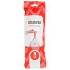 Brabantia PerfectFit Pack of 20 Bin Bags, Code B, 5L Clear