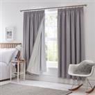 Pencil Pleat Blackout Curtain Linings White and Grey