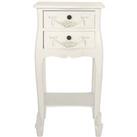 Toulouse 2 Drawer Bedside Table White
