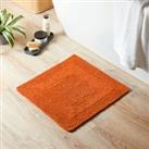 Super Soft Reversible Square Bath Mat Burnt Orange