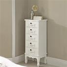 Toulouse Tall 5 Drawer Chest, Ivory White