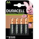 Duracell Pack of 4 AA Rechargeable Batteries Black