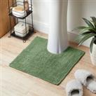 Super Soft Reversible Woodland Fern Pedestal Mat Woodland Green