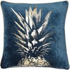 Pineapple Foil Cushion Teal (Blue)