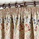 Lucetta Jewel Pencil Pleat Curtains Brown/Red