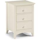 Cameo 3 Drawer Bedside Table, Stone White & Pine White