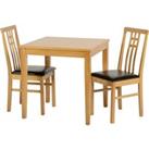 Vienna Square Dining Table with 2 Chairs Brown