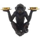 Monkey Tealight Holder Black/Brown
