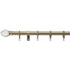 Teardrop Extendable Metal Curtain Pole with Rings Antique (Brass)