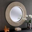 Yearn Round Beaded Mirror 79x79cm Silver Silver