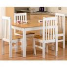 Ludlow Rectangular Dining Table with 4 Chairs, White White