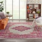 Ivory and Fuchsia Passion Rug Pink