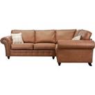 Oakland Soft Faux Leather Corner Sofa Brown