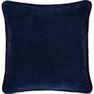 Clara Cotton Velvet Square Cushion Ink (Blue)