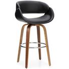Torcello Bar Height Stool, Faux Leather Black