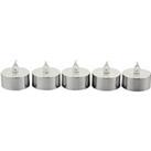 Pack of 5 Silver LED Tealights Cream