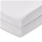Pack of 2 Jersey White Fitted Crib Sheets White