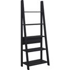 Tiva Wooden Ladder Bookcase Black