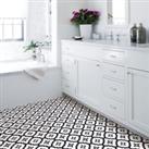 Floorpops Comet Self Adhesive Floor Tiles Black & White