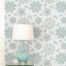 Gypsy Floral Blue Self Adhesive Wallpaper Blue