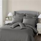 Dorma 300 Thread Count 100% Cotton Sateen Plain V-Shaped Pillowcase grey