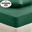 Non Iron Plain Fitted Sheet Green