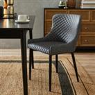 Montreal Set of 2 Dining Chairs, Faux Leather Grey