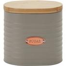 Grey and Copper Metal Sugar Canister Grey