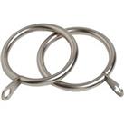 Oslo Pack of 6 22/25mm Curtain Rings Satin Silver