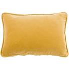Clara Cotton Velvet Rectangle Cushion Ochre