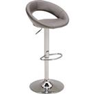 Knox Adjustable Height Swivel Bar Stool, Faux Leather Grey