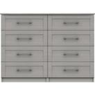 Ethan Wide 8 Drawer Chest Grey