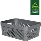 Curver Infinity Recycled Plastic 11L Storage Basket Grey