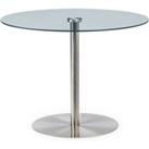 Milan 4 Seater Round Glass Top Dining Table Silver