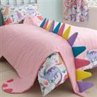 Dinosaur Pink 3D Bedspread Pink, Yellow and Blue